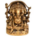thumbnail image 1 of 5" Five-Headed Lord Ganesha Idol in Brass | Handmade | Panchamukhi, 1 of 1