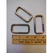 5 (Five) Silver Metal Rectangular Welded 1/4" Wire Loops / Square Buckles ID 2" x .75"