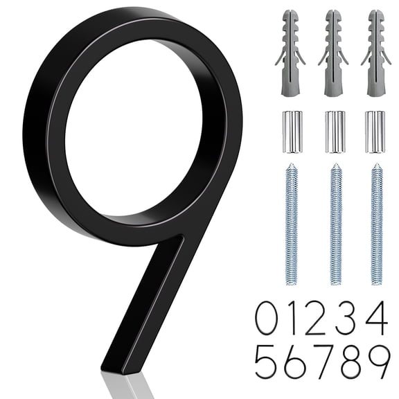 5" Floating Address House Number, Metal Anti-Rust House Numbers for Door Garden Mailbox
