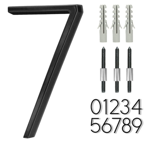 5" Floating House Number, Modern Metal Address Plaque Sign Modern House Numbers, Outdoor Mailbox Number with Nail Kit, Coated Black, 911 Visibility Signage, Stainless Steel