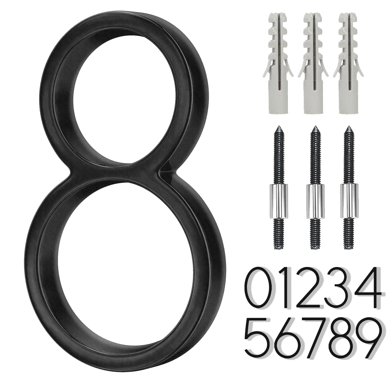 5 Floating House Number, Modern Metal Address Plaque Sign Modern House  Numbers, Outdoor Mailbox Number with Nail Kit, Coated Black, 911 Visibility  Signage, Stainless Steel 