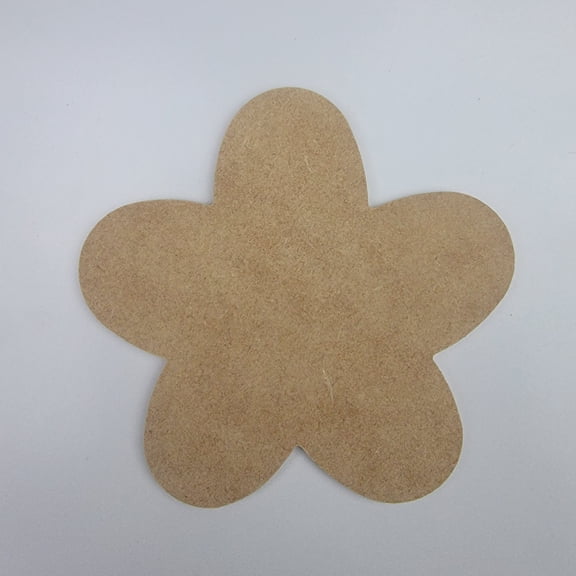 5" Flower, Unfinished MDF Art Shape by Wooden Craft Cutouts, 1-8 Thickness