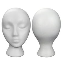 Under $5 Foam Head Mold Hat Mannequin Head Stand Diy Props, Vokbdy Wig Head Display Glasses Holder Wig with Stand Holder Drop Wigs Female Head Mannequin Stand Model Practical Cap
