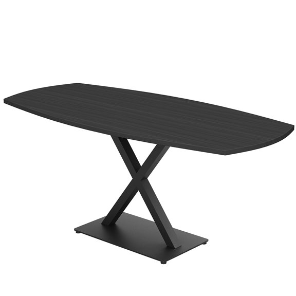 5 Foot Arc Boat Conference Room Table with X Base Data And Electric