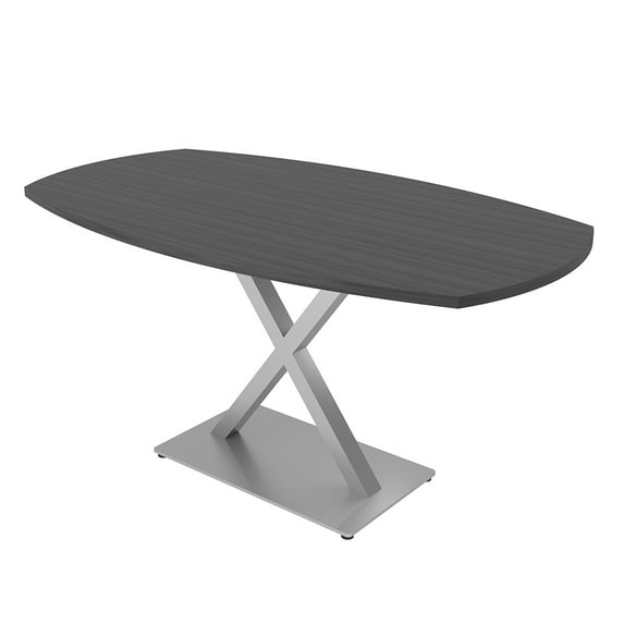 5 Foot Arc Boat Conference Room Table with X Base Data And Electric