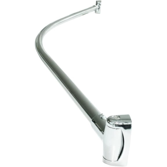 5-Foot Curved Shower Curtain Rod, 60" Stainless Steel Non-Telescoping Rustproof Wall-Mount Bowed Rod, Chrome-Plated Bathroom Rod