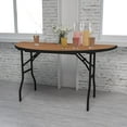 thumbnail image 1 of 5-Foot Half-Round Wood Folding Banquet Table, 1 of 9