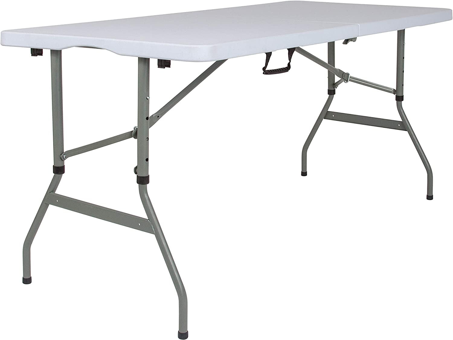 5Foot Height Adjustable BiFold Granite White Plastic Folding Table