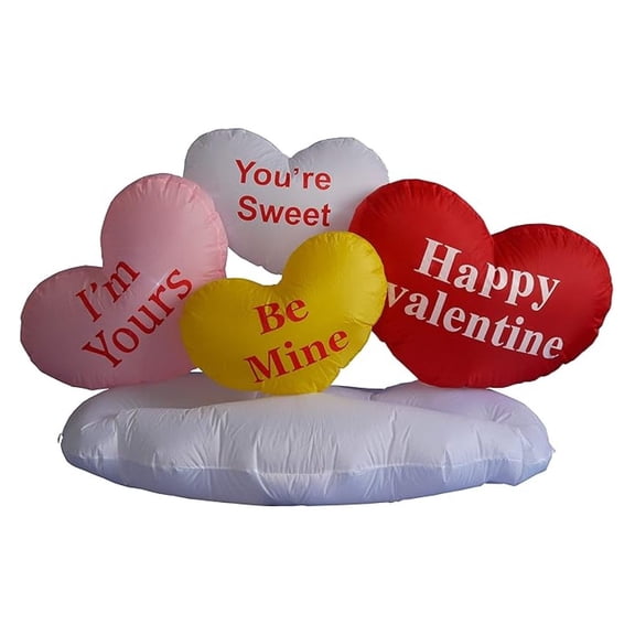5 Foot Long Valentine's Inflatable and Cloud Romantic Sweet Valentines Gift for Couples, Pre-Lit LED Lights Outdoor Indoor Holiday Blow up Lighted Yard Decoration