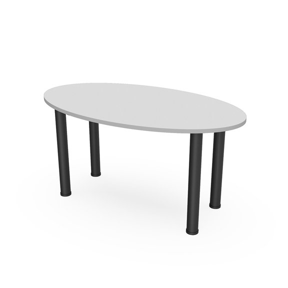 5-Foot Oval Conference Table With Post Legs And Power And Data Units
