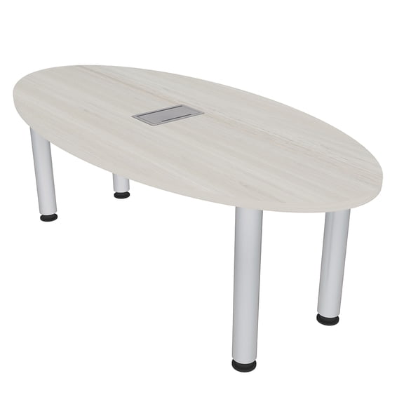 5-Foot Oval Conference Table With Post Legs And Power And Data Units