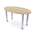 thumbnail image 1 of 5-Foot Oval Conference Table With Post Legs And Power And Data Units, 1 of 7