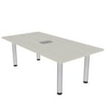 thumbnail image 1 of 5 Foot Rectangular Conference Table Silver Post Legs Power And Data, 1 of 7