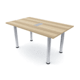 thumbnail image 1 of 5 Foot Rectangular Conference Table Silver Post Legs Power And Data, 1 of 7
