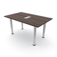 thumbnail image 1 of 5 Foot Rectangular Conference Table Silver Post Legs Power And Data, 1 of 7