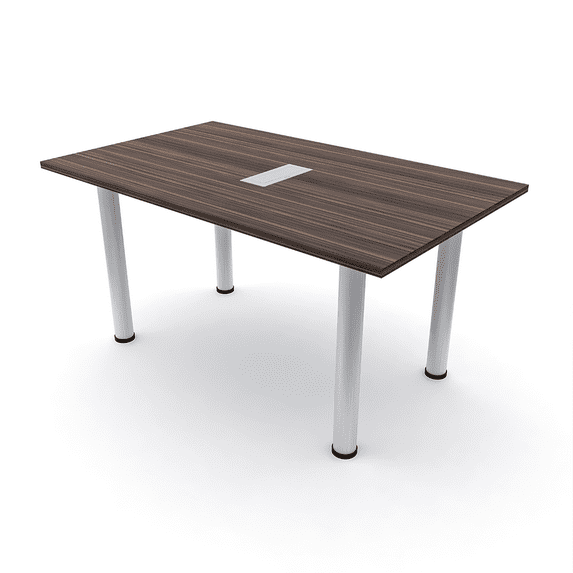 5 Foot Rectangular Conference Table Silver Post Legs Power And Data