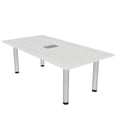 thumbnail image 1 of 5 Foot Rectangular Conference Table Silver Post Legs Power And Data, 1 of 7