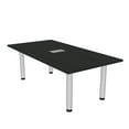 thumbnail image 1 of 5 Foot Rectangular Conference Table Silver Post Legs Power And Data, 1 of 7