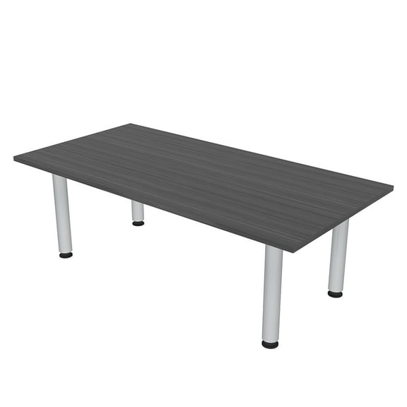 5 Foot Rectangular Conference Table Silver Post Legs Power And Data
