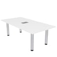 thumbnail image 1 of 5 Foot Rectangular Conference Table Silver Post Legs Power And Data, 1 of 7