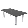 thumbnail image 1 of 5 Foot Rectangular Conference Table Silver Post Legs Power And Data, 1 of 7