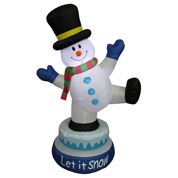 5 Foot Tall Lighted Animated Christmas Inflatable Snowman with Hat Outdoor Indoor Holiday Decorations Blow up Yard Giant Lawn Inflatables Home Family Outside Decor