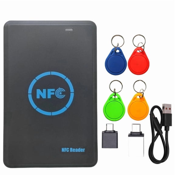 5 Frequency RFID Smart Chip Duplicator Reader+4xCUID Keychain NFC Copier IC/ID 13.56M 125K/ HID 125K Token Writer Clone