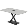 thumbnail image 1 of 5 Ft Arc Rectangle Conference Room Table X Base With Electric Module, 1 of 7