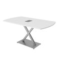 thumbnail image 1 of 5 Ft Arc Rectangle Conference Room Table X Base With Electric Module, 1 of 7