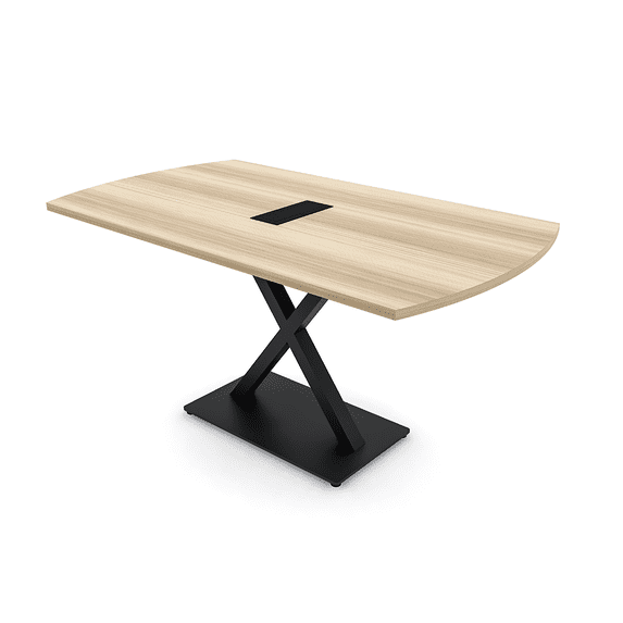 5 Ft Arc Rectangle Conference Room Table X Base With Electric Module