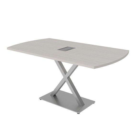 5 Ft Arc Rectangle Conference Room Table X Base With Electric Module