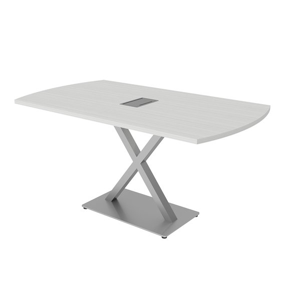 5 Ft Arc Rectangle Conference Room Table X Base With Electric Module