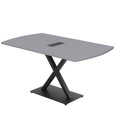 thumbnail image 1 of 5 Ft Arc Rectangle Conference Room Table X Base With Electric Module, 1 of 7