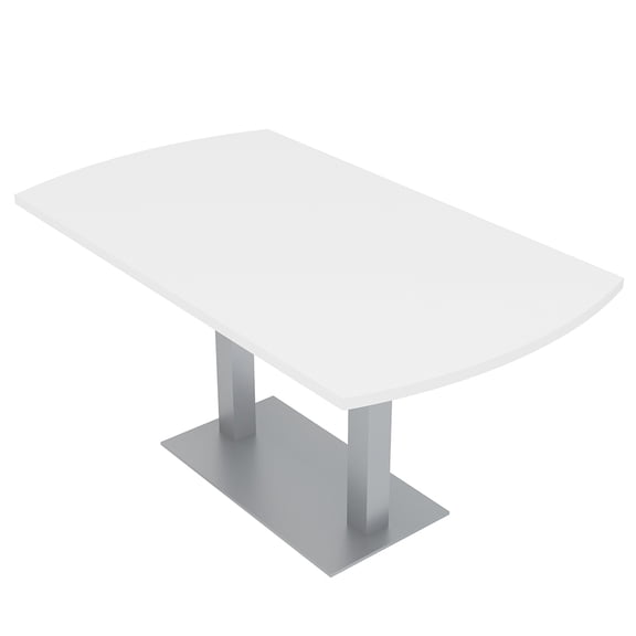 5 Ft Arc Rectangle Conference Table Square Metal Base With Electric