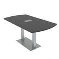 thumbnail image 1 of 5 Ft Arc Rectangle Conference Table Square Metal Base With Electric, 1 of 7