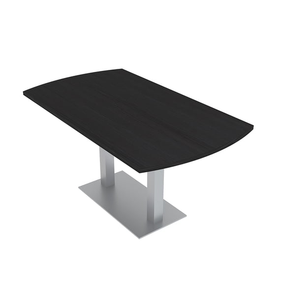 5 Ft Arc Rectangle Conference Table Square Metal Base With Electric