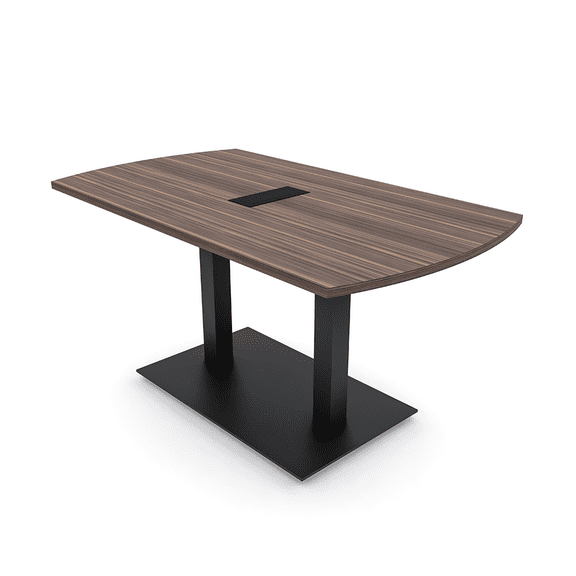 5 Ft Arc Rectangle Conference Table Square Metal Base With Electric