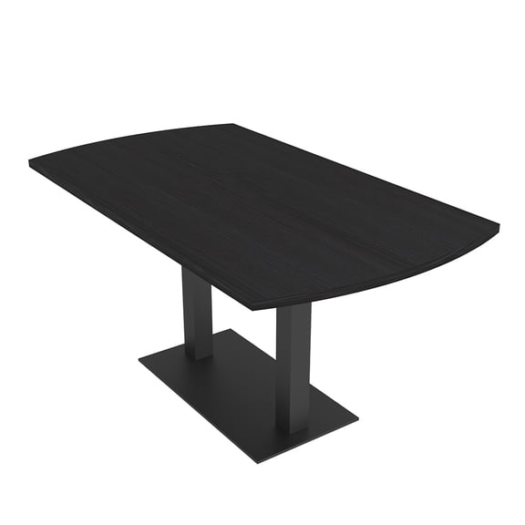 5 Ft Arc Rectangle Conference Table Square Metal Base With Electric