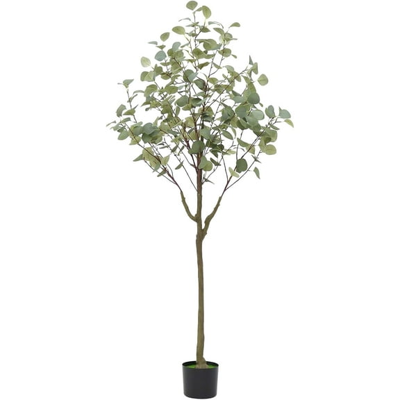 5 Ft Artificial Eucalyptus Tree for Home Decor, Fake Eucalyptus Tree with Silk Leaves, 1 Pack
