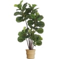 thumbnail image 1 of 5 Ft Artificial Fiddle Leaf Fig Tree, Fake Green Plant, Faux Ficus Lyrata Tree in Pot, for Indoor Outdoor Home Office Living Room Bedroom Decor, 1 of 9
