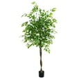 thumbnail image 1 of 5 Ft Artificial Fiddle Leafs Fig Tree,Lifelike Fake Potted Tree For Home Office Living Room Bathroom Corner Decor, 1 of 7