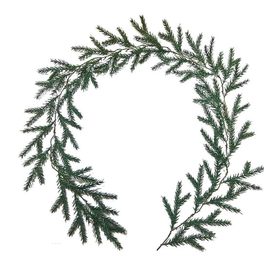 5 Ft Artificial Norfolk Pine Garlands, Realistic Pine Garland, Green Artificial Greenery Garland for Table, Mantle, Wall, Indoor, Outdoor Winter Christmas Decorations Christmas Garlands