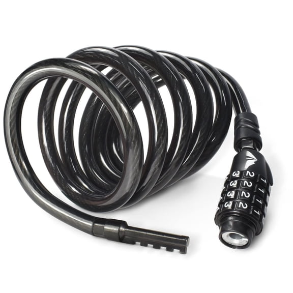 5 Ft Combination Security Cable Lock For Bicycles, Kayaks, Gates And Outdoor Gear