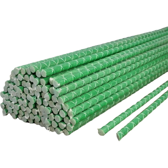 5 Ft Fiberglass Eco Friendly Garden Stakes 20 Pack (Height/Quantity Options) Durable, Lightweight, Tomato, Tree, Strawberry, Plant, Support Fencing Stakes with Patterned Surface, Green (20, 5 Ft)