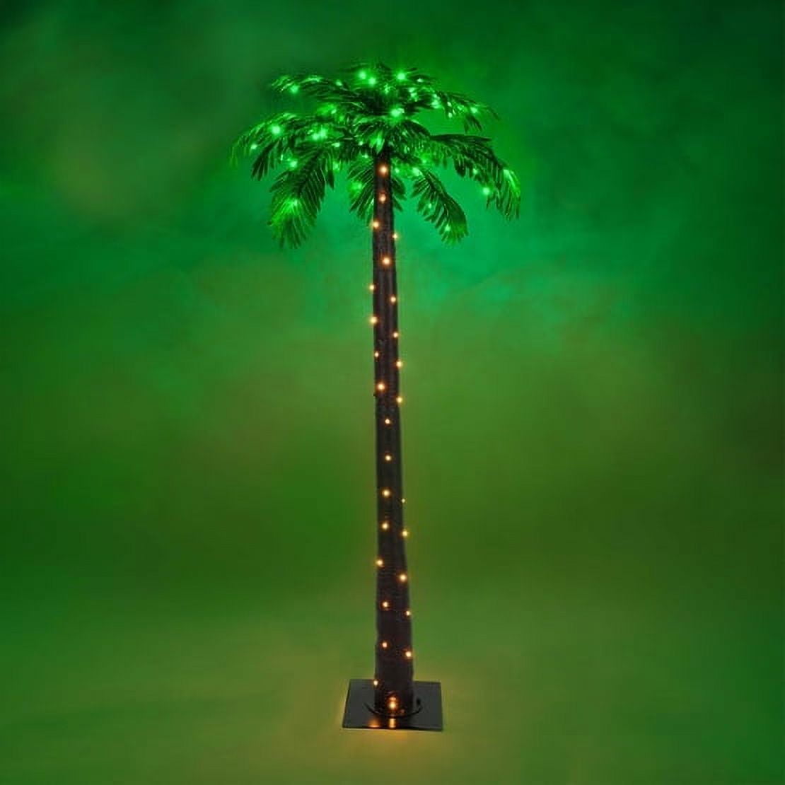 5' Green and White LED Lighted Outdoor Christmas Palm Tree