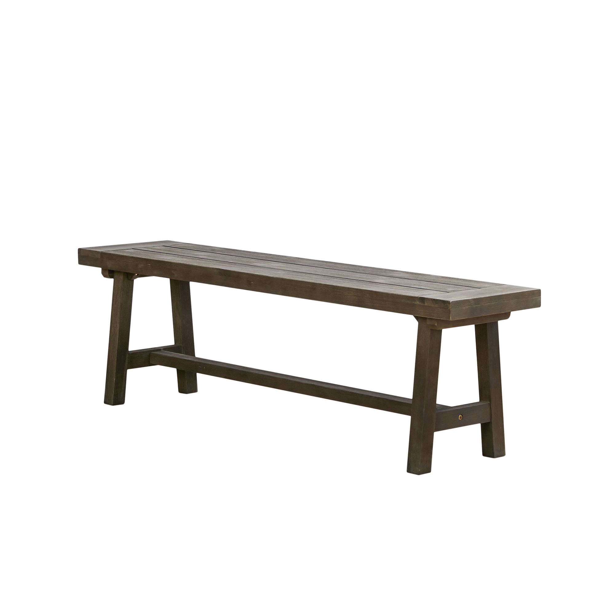 Manor Park Outdoor Solid Acacia Wood Bench Dark Brown and Blue