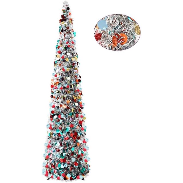 5 Ft PopUp Christmas Tree with 100 Warm White Lights,Collapsible