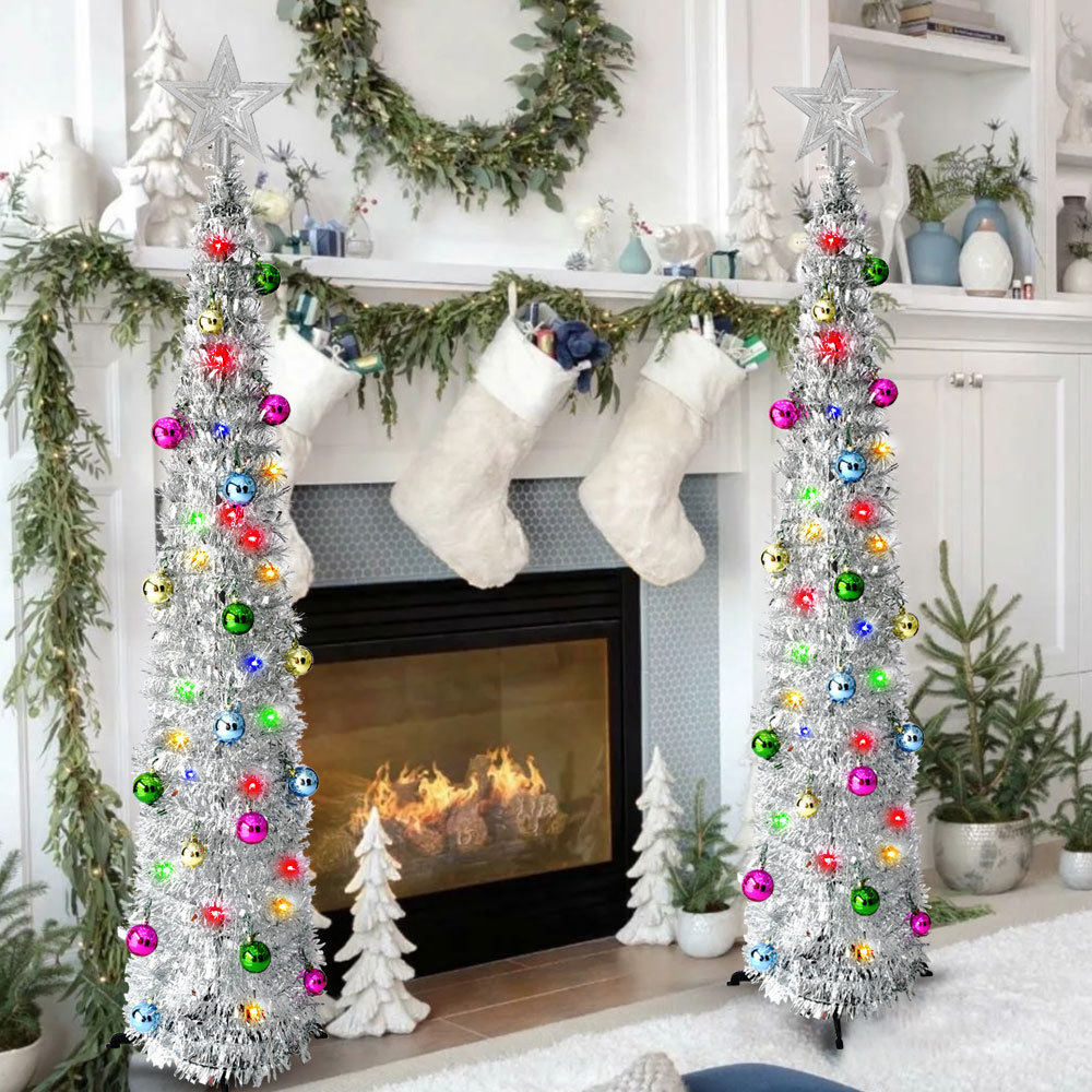 5 Ft Pop Up Christmas Tree with Lights,Prelit Atificial Christmas Tree