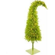 5 Ft Prelit Grinch Christmas Tree with Stand – Artificial Lighted Christmas Tree for Indoor Use – Whimsical Plastic Trees w/Metal Base & LED Lights - Holiday Decor for Living Room, Tabletop