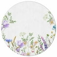 5 Ft Round Area Rug Mats for Living Room Spring Summer Flowers